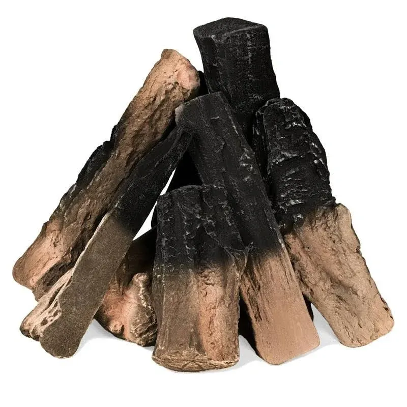 Large Ceramic Faux Gas Fireplace Logs Set for Gas Fireplace Indoor Ventless Ceramic Fake Wood Gas Logs for Fireplace Natural Gas Indoor, Outdoor Fireplaces and Fire Pits