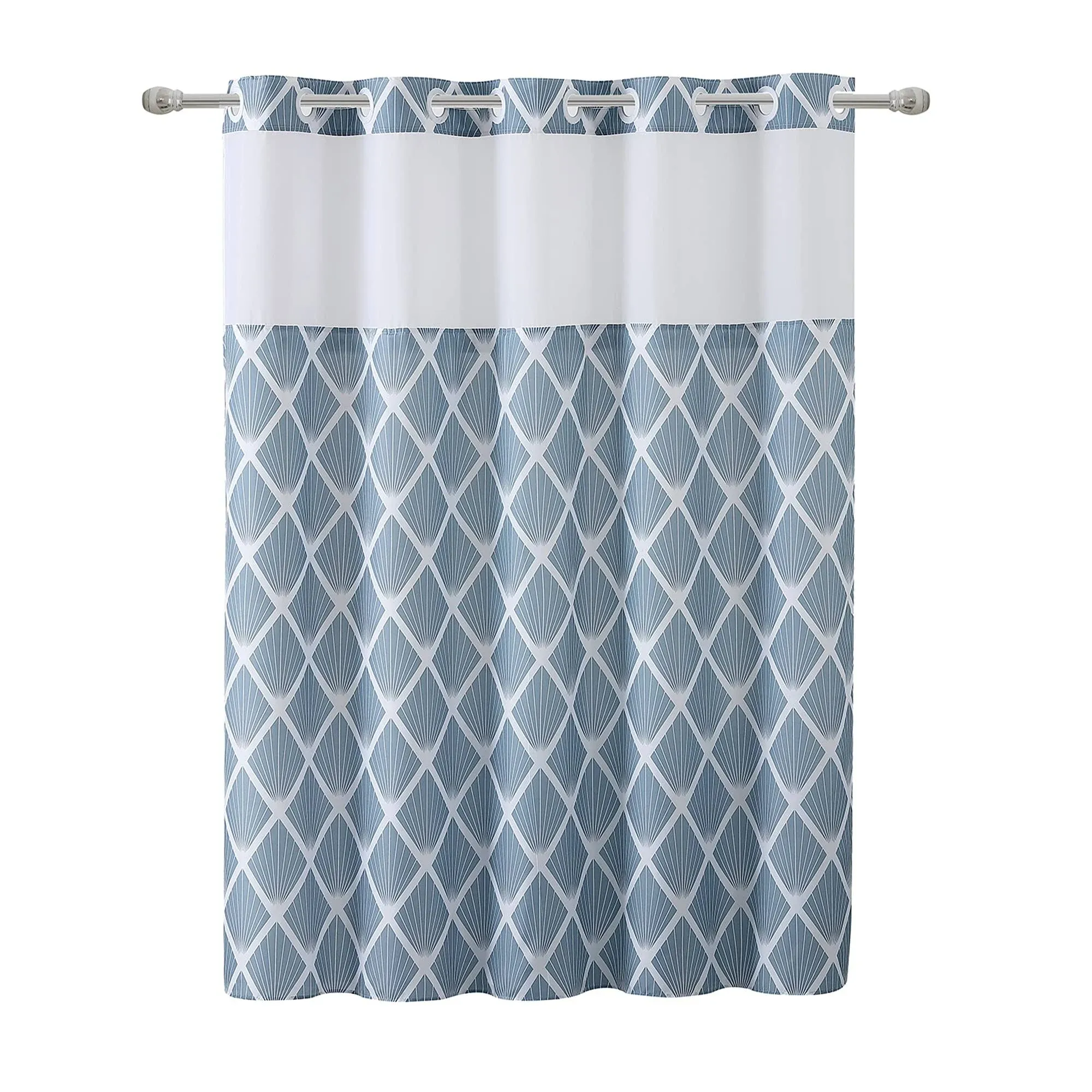 Hookless Diamond Shower Curtain with Peva Liner, 71 X 74, Blue