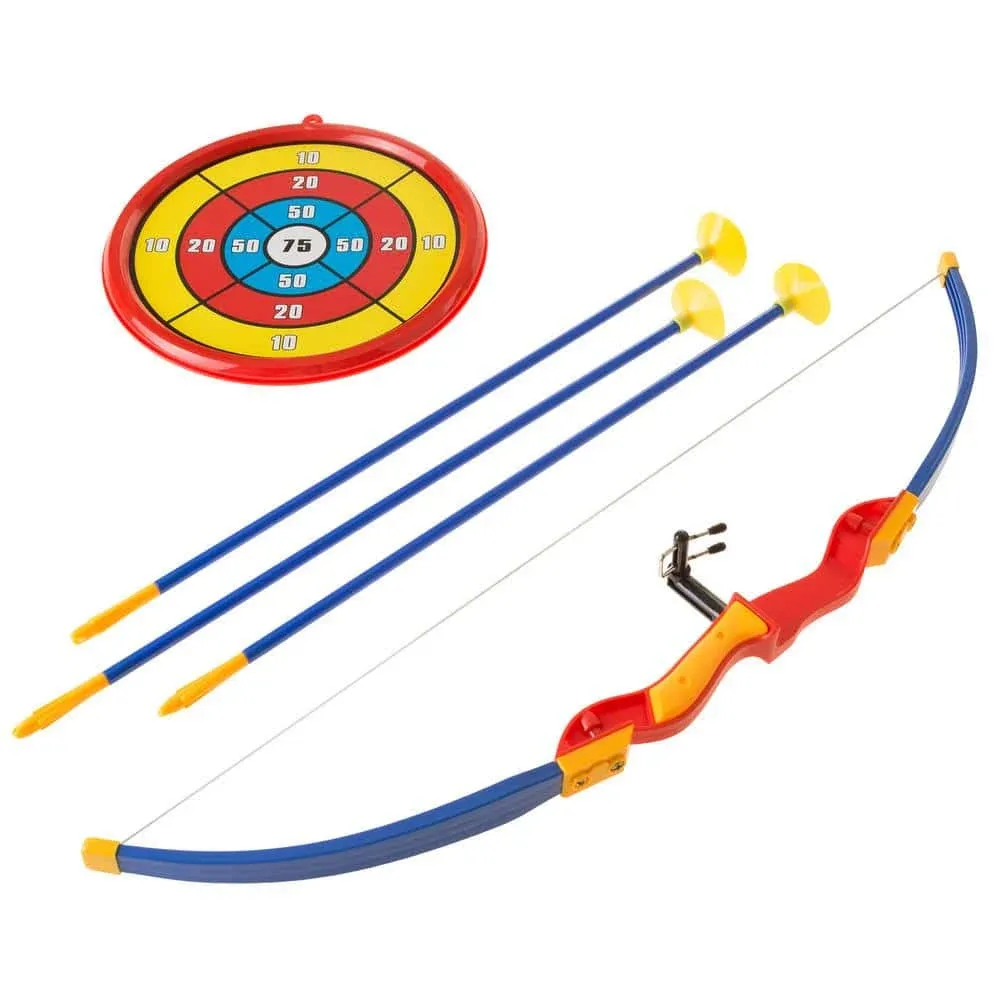 Toysery Kids Archery Set with LED Flash Lights, Toy Bow and Arrow Set for 6-8 Years Old Boys, Includes Archery Bow, 6 Archery Arrows, Target, Quiver - Great for Youth Practice