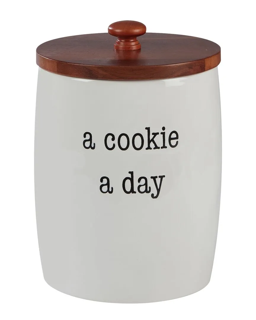 Just Words Cookie Jar With Bamboo Lid In Multicolor