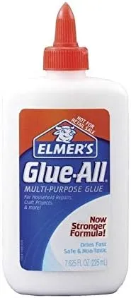 Elmer's Glue-All Multi-Purpose Glue, 7.625 Ounces, White (E1324) - 2 Pack