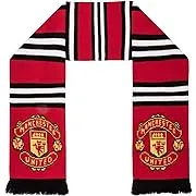 Manchester United FC Authentic EPL Stripe Scarf - UK Import, Red,white,black, 5ft