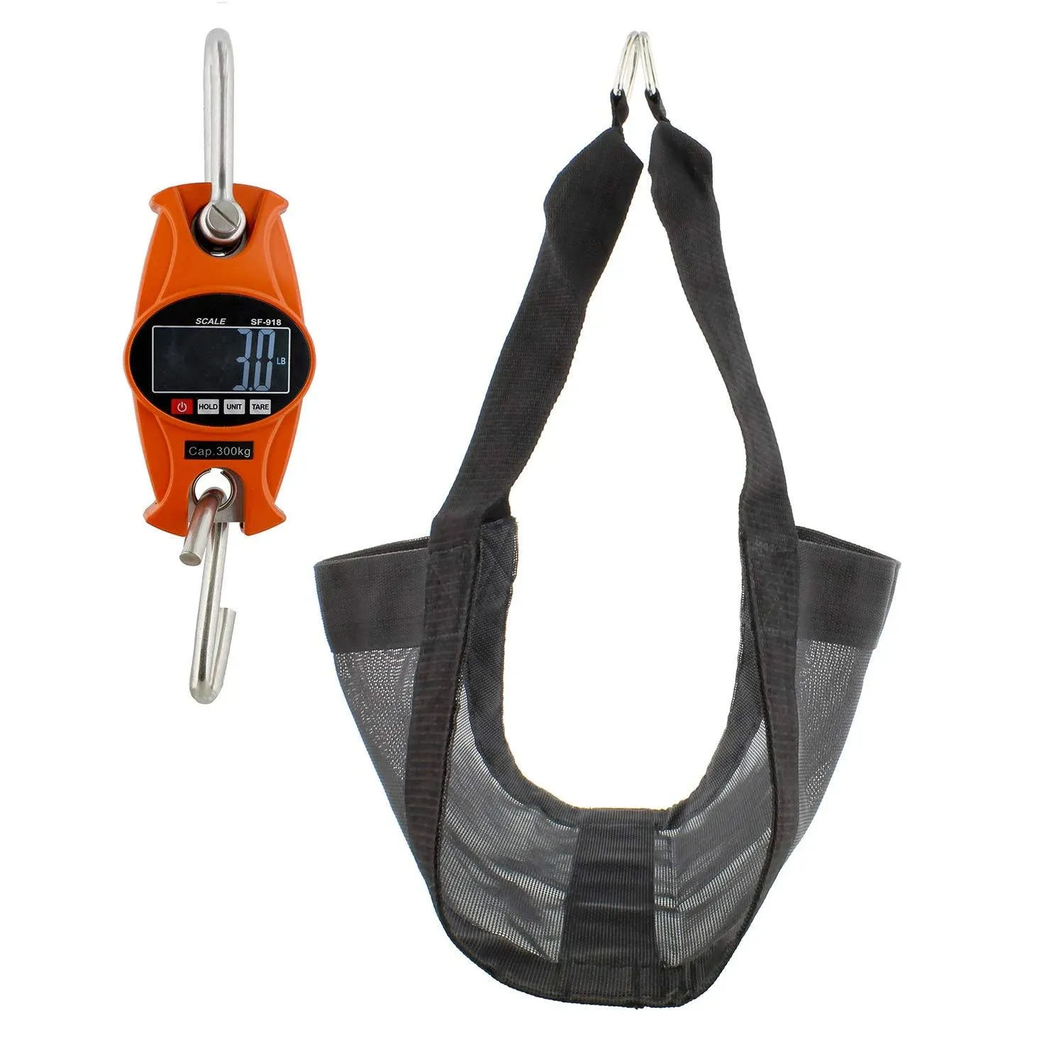 Digital Hanging Scale Orange Calf Scale & Calf Sling for Weighing 660 lb Mini Crane Scale & Livestock Sling