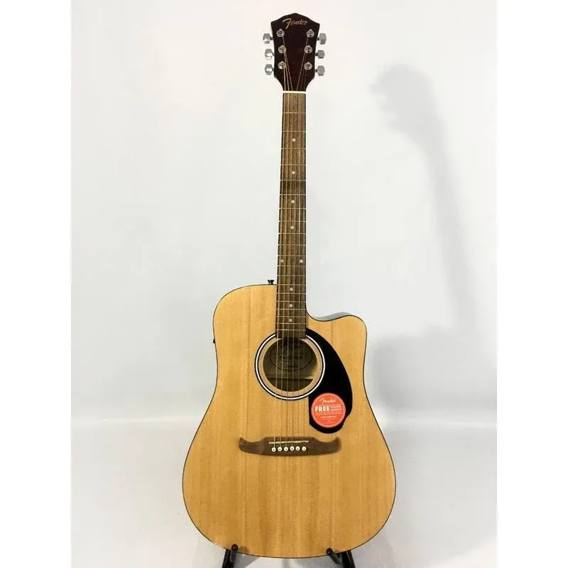 Fender FA-125CE Dreadnought Cutaway Acoustic-Electric Guitar - Natural Bundle ...