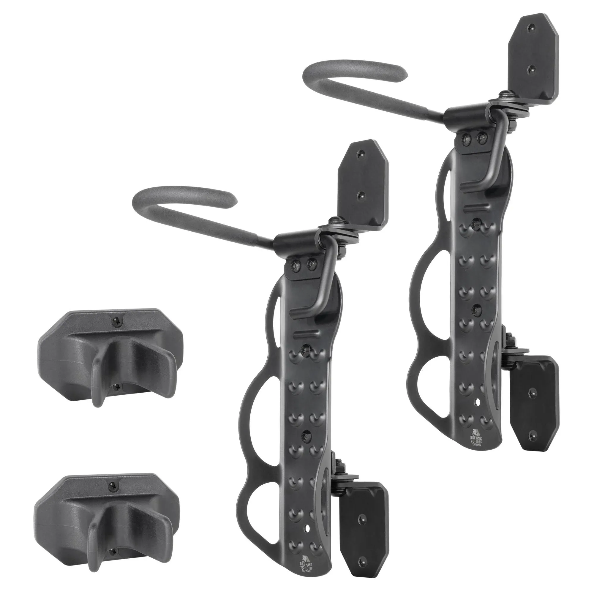 Bike Hand 2x Swivel Bicycle Wall Hanger Vertical Mount Rack - MTB & Road Bikes