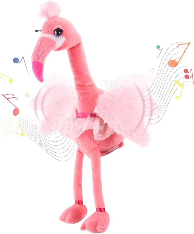 Dancing Flamingo Toy - Interactive Toddler Toys - Cute and Soft Singing Stuffed Live Animals for Baby - Little Live Pets Baby Girl Toys- Stuffed Plush, for Girls and Boys 3+