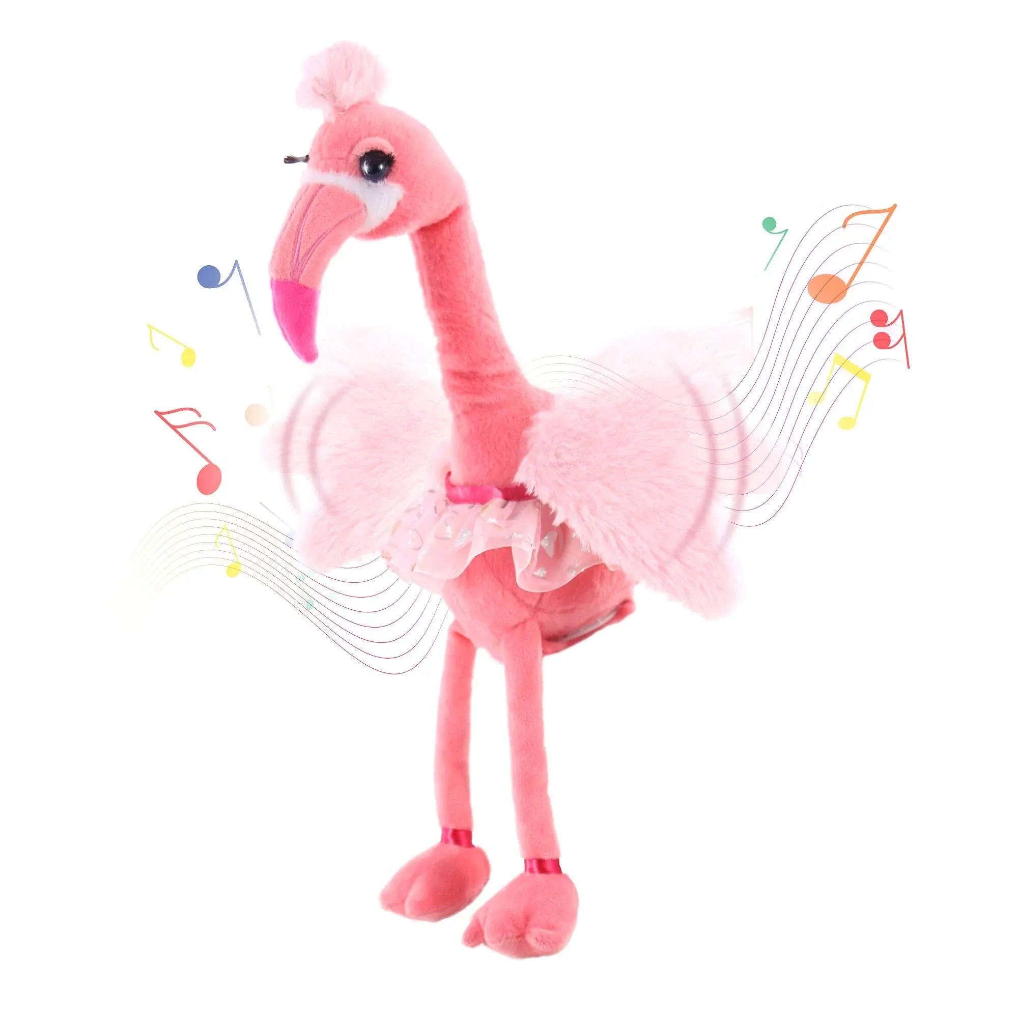 Dazmers Dancing and Singing Plush Stuffed Flamingo Animals for Toddlers