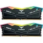 TEAMGROUP T-Force Delta RGB DDR5 Ram 32GB (2x16GB) 7800MHz PC5-62400 CL38 A-DIE Desktop Memory Module Ram for 600 700 Series Chipset XMP 3.0 Ready Black - FF3D532G7800HC38DDC01