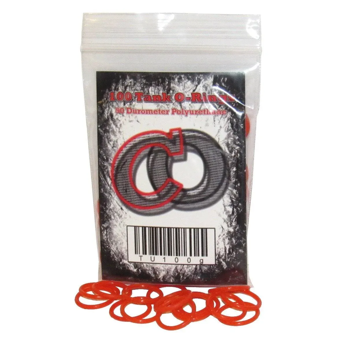 100 Polyurethane CO2 / HPA Tank O-Rings (90 Durometer) [RED] - Replacement urethane orings for paintball co2 / high pressure air tanks