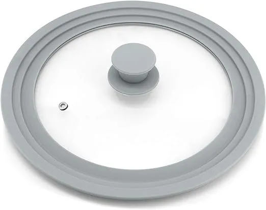 Universal Lid for Pots, Pans and Skillets, Tempered Glass with Silicone Rim Fits