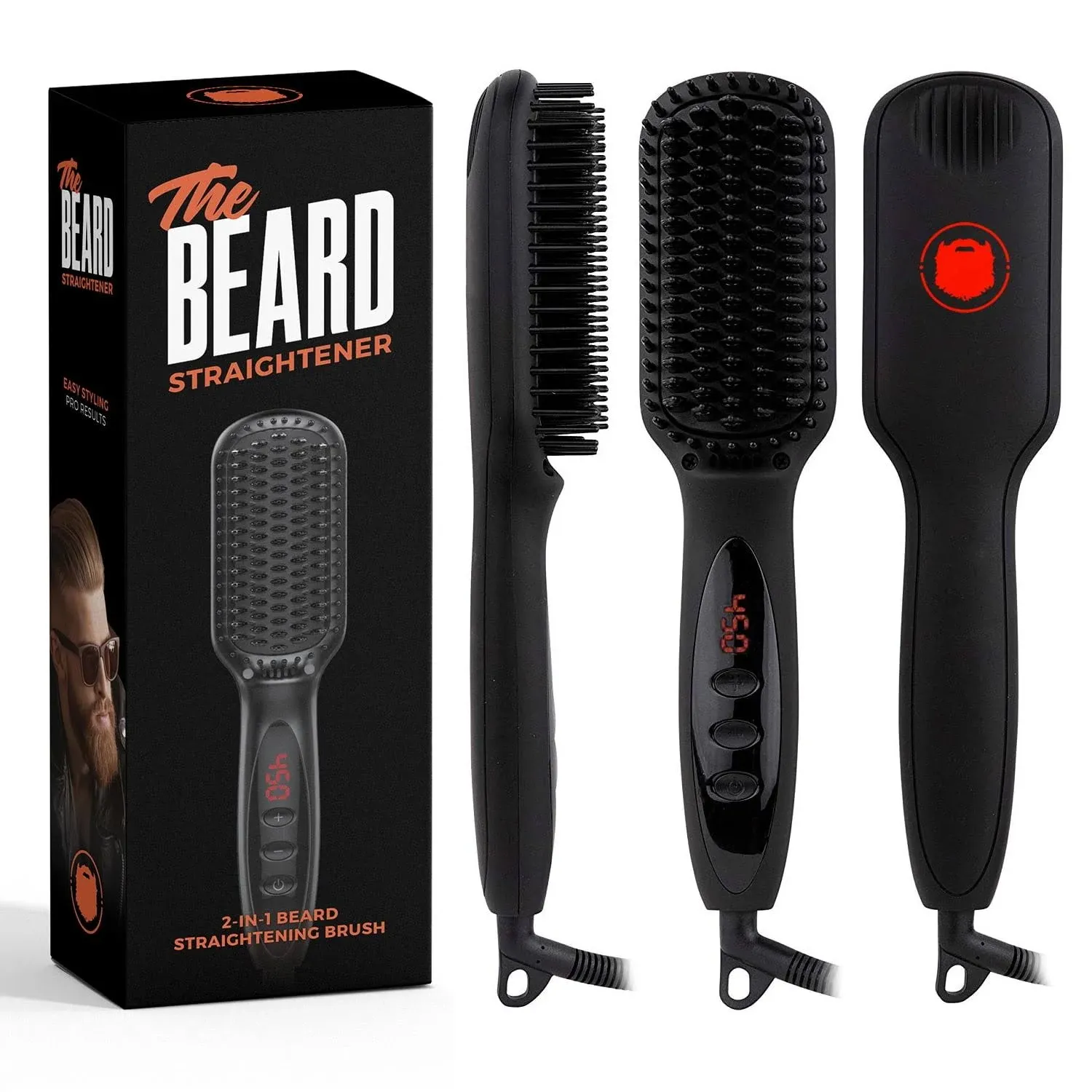 Electrico Enderezadora De Barba Plancha Cepillo De Pelo Alisado Para Hombres New