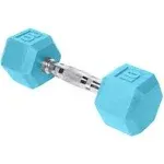 Cap Barbell SDR2-010 Color Coated Hex Dumbbell, Light Blue, 10 Pound