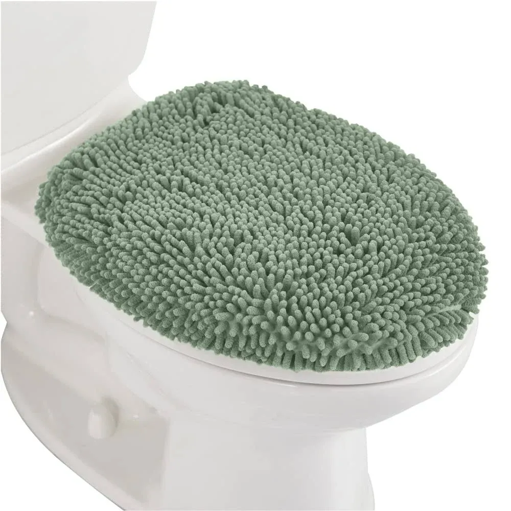 Gorilla Grip Soft Chenille Bathroom Toilet Lid Cover, Machine Washable Seat ...