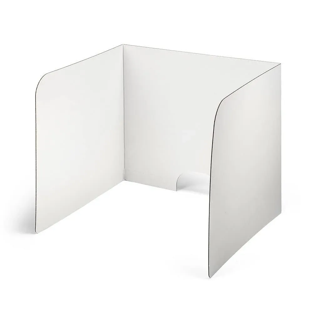 Classroom Products Foldable Cardboard Freestanding Privacy Shield, 24"H x 28"W, White, 10/Box (VB2410 WH)