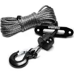 Synthetic Winch Rope Kit, 1/4" x 50ft 10000LBS Winch Rope Line Cable with Protective Sleeve+Winch Fairlead+ Stopper+Hook for ATV UTV SUV