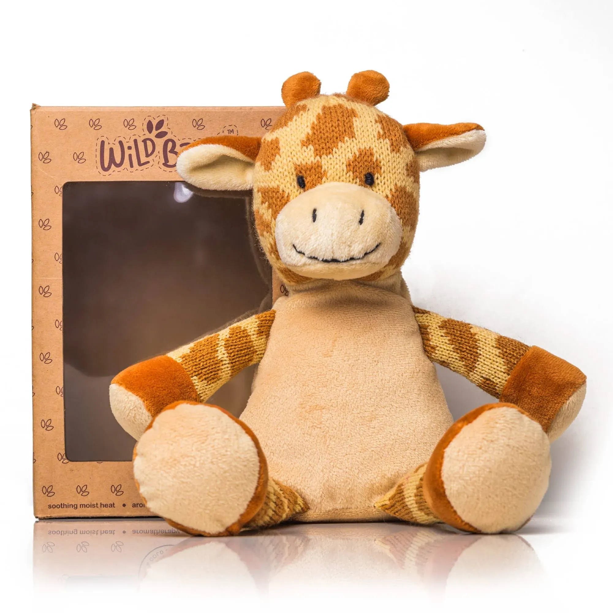 WILD BABY Giraffe Stuffed Animals, Warmie for Kids, 12 Inch, Microwavable, Heatable Clay Beads, Squishmallow Plush Pal with Dried Lavender Aromatherapy, Soft & Cuddly, Kids Gifts Box Ready