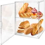 Montex Bread Box, Bread Box for Kitchen Countertop, 3 Layers Adjustable Food Safe Clear Bread Storage for Bread, Bagel, Muffins