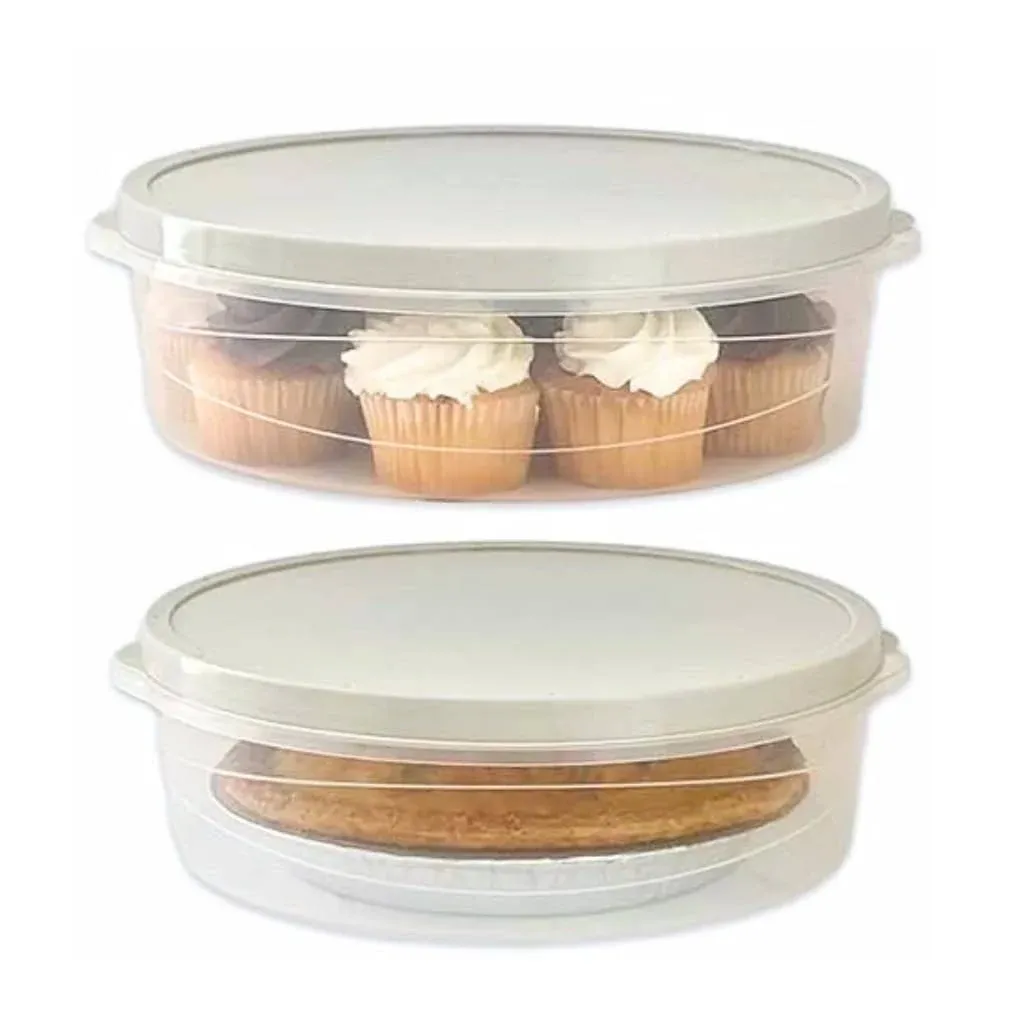 Evelots 2-Piece Pie Keeper Set - Clear Plastic Containers for 10-Inch Cakes Pies and Pastries