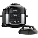 Ninja FD302 Foodi 11-in-1 Pro 6.5 qt. Pressure Cooker & Air Fryer that Steams, Slow Cooks, Sears, Sautés, Dehydrates & More, with 4.6 qt. Crisper Plate, Nesting Broil Rack & Recipe Book, Silver/Black