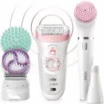 Braun Epilator Silk-épil 9 9-985, Facial Hair Removal for Women, Hair Removal Device, Shaver, Cordless, Rechargeable, Wet & Dry, Facial Cleansing Brush