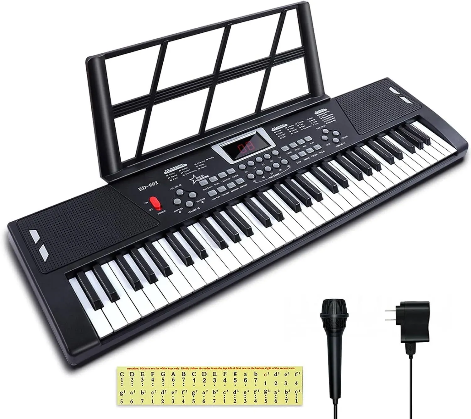 Aersgu Piano Keyboard - 61 Key Keyboard Piano Electric Piano Music Keyboard with ...