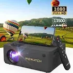 WiFi Bluetooth Projector, WEWATCH Native 1080P Mini Portable Projector, 260&#034;