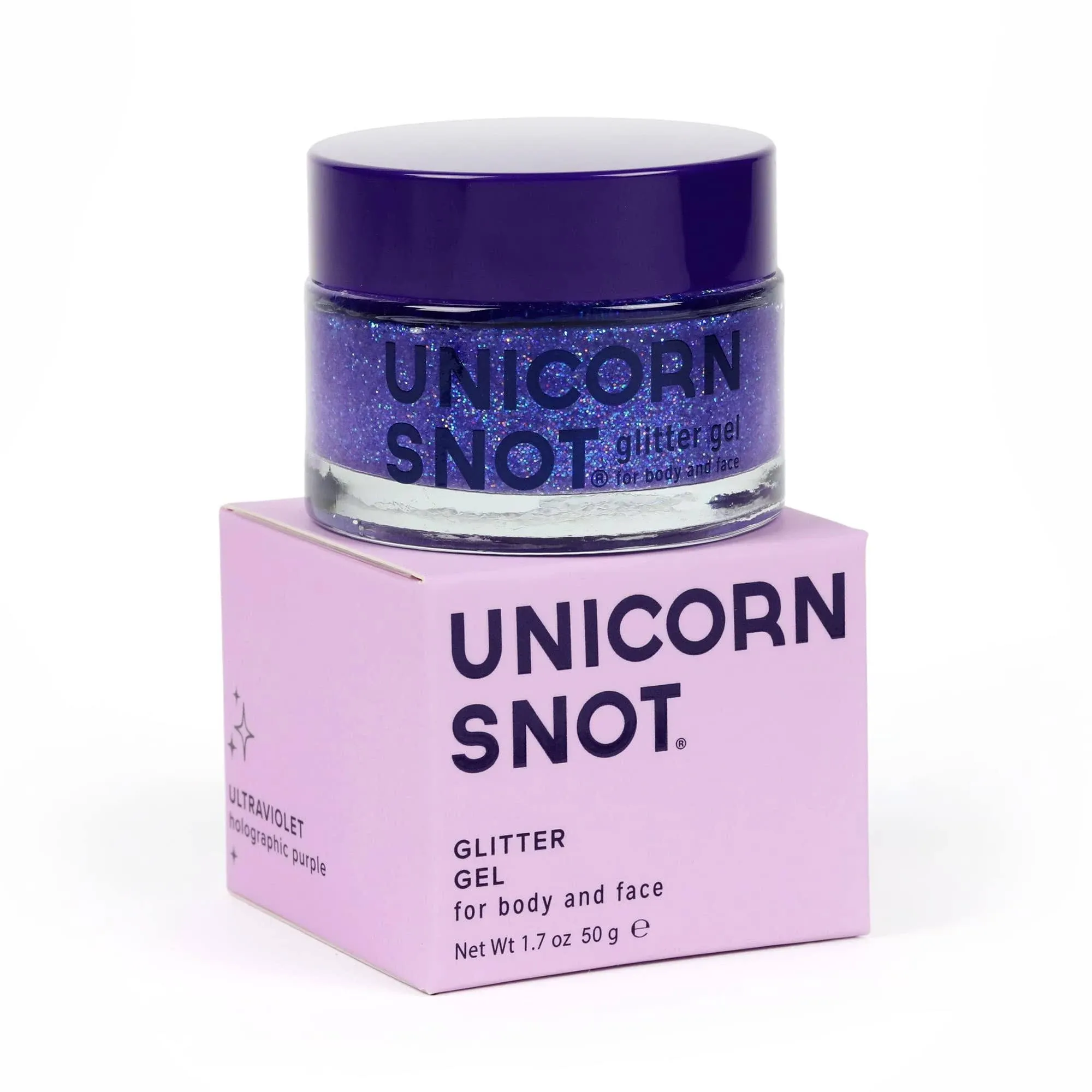 Unicorn Snot BIO Glitter Holographic Body Glitter Gel for Body, Face, Hair - Vegan & Cruelty Free - 1.7 oz (Galaxy)