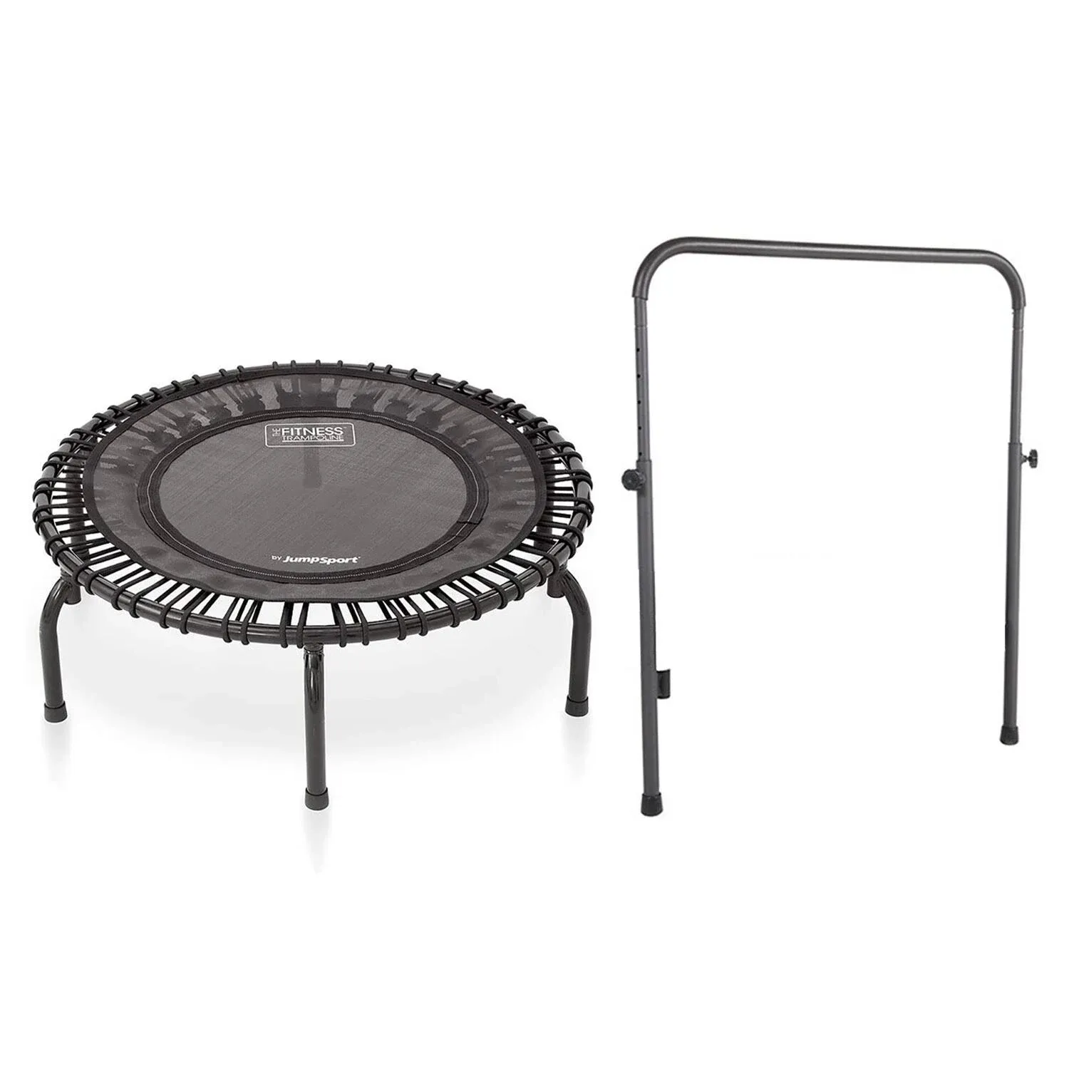 JumpSport 250 in-Home Cardio Fitness Rebounder, 39-inch | Mini Trampoline with Arched-Legged & Videos Included | Safe, Sturdy and Low-Impact | DVD and Free 60-Day Streaming