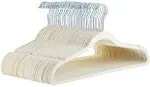 AmazonBasics Velvet Suit Clothes Hangers, 50-Pack, Ivory/Beige