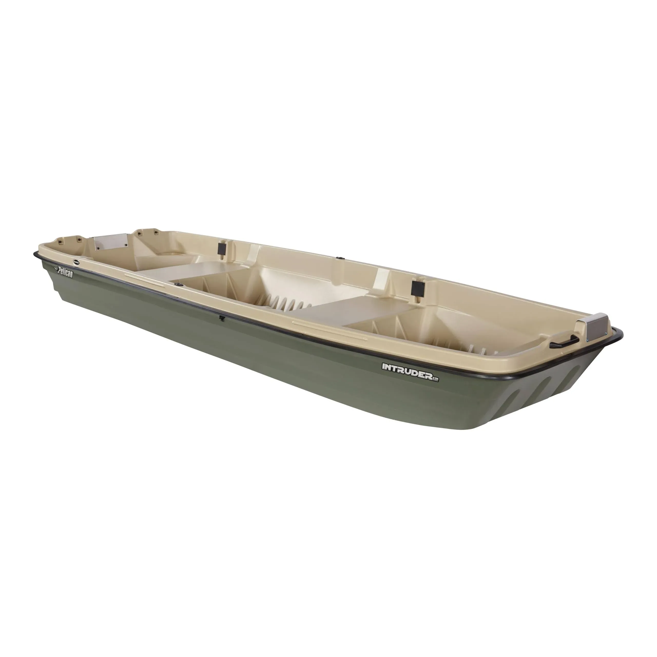 Pelican Intruder 12 Jon Fishing Boat - 12 ft - Khaki/Beige - Great for Hunting ...