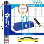 Portable Professional Volleyball Net Set with Aluminum Adjustable Height Pole...