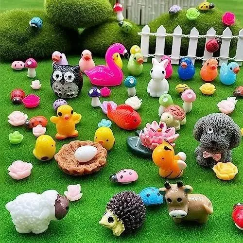 HAVAGDTM 120 Pcs Mini Ducks Miniature Duck Figures for Ornament Miniature Garden ...