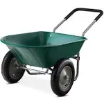 Carretilla para Jardin De Mano Doble Rueda Patio Hogar Para Carga 330Lbs Verde