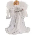 10-Light White and Silver Angel Treetop, 12-Inch