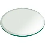 Fab Glass and Mirror 1/2" Thick Beveled Tempered Glass Round Glass Table Top, 48"