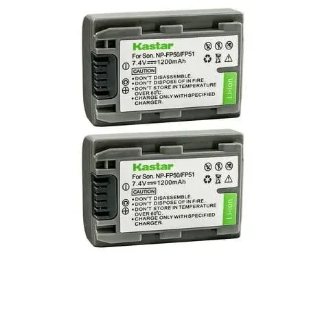 Kastar 2-Pack Np-fp50 / Np-fp51 Battery Replacement for Sony Dcr-hc21, Dcr-hc22 ...