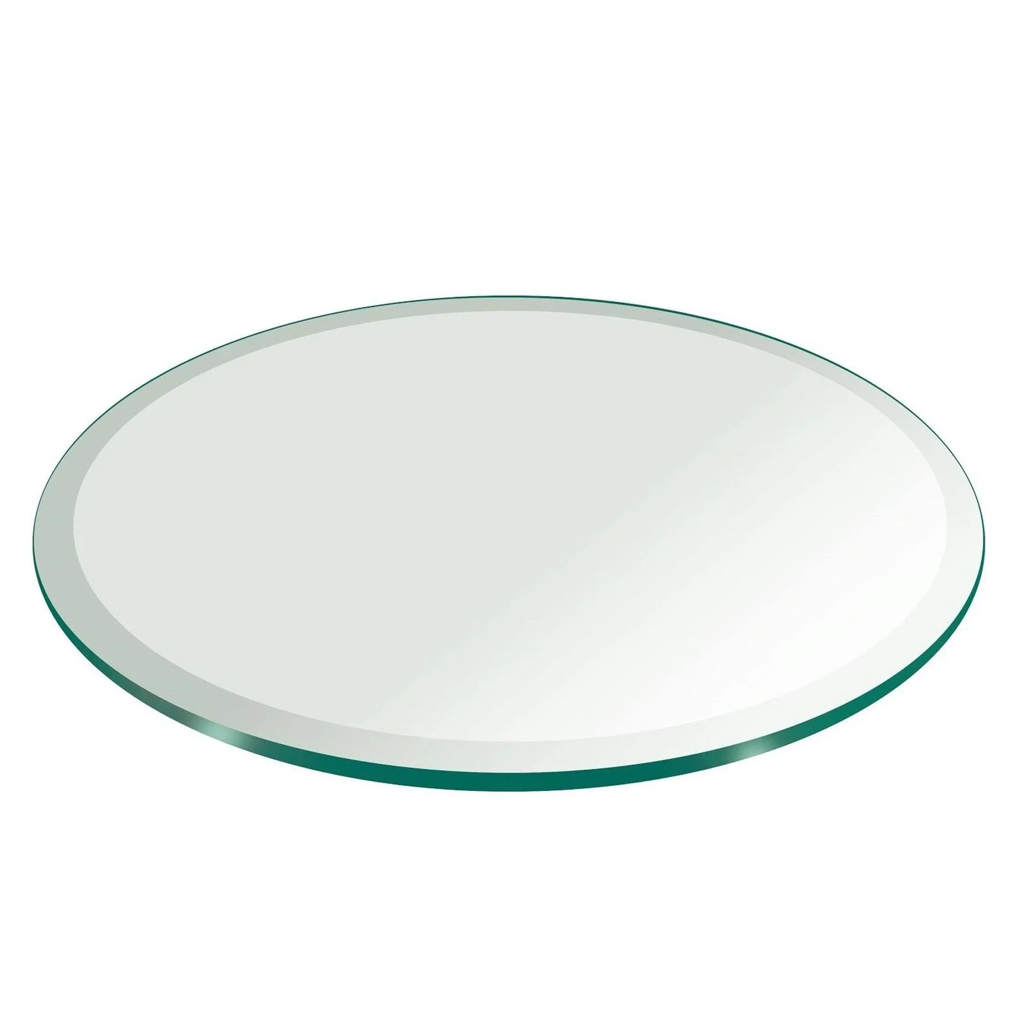 15" Inch Round Glass Table Top 3/8" Thick Tempered Beveled Edge by Fab Glass and Mirror