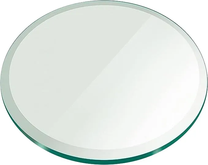 42" Inch Round Glass Table Top 1/2" Thick Tempered Beveled Edge by Fab Glass and Mirror