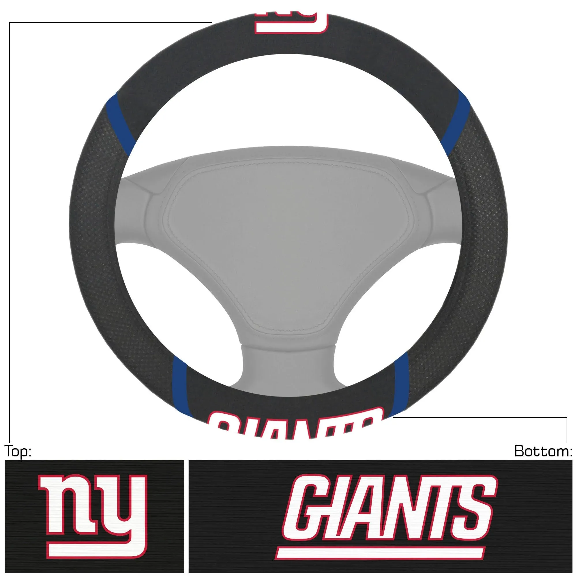 FANMATS NFL Unisex-Adult Embroidered Steering Wheel Cover