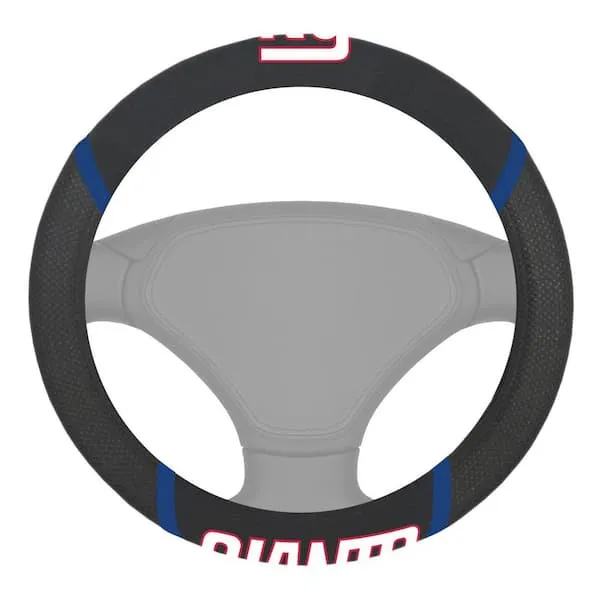 FANMATS NFL - New York Giants Embroidered Steering Wheel Cover in Black - 15in. Diameter 21382