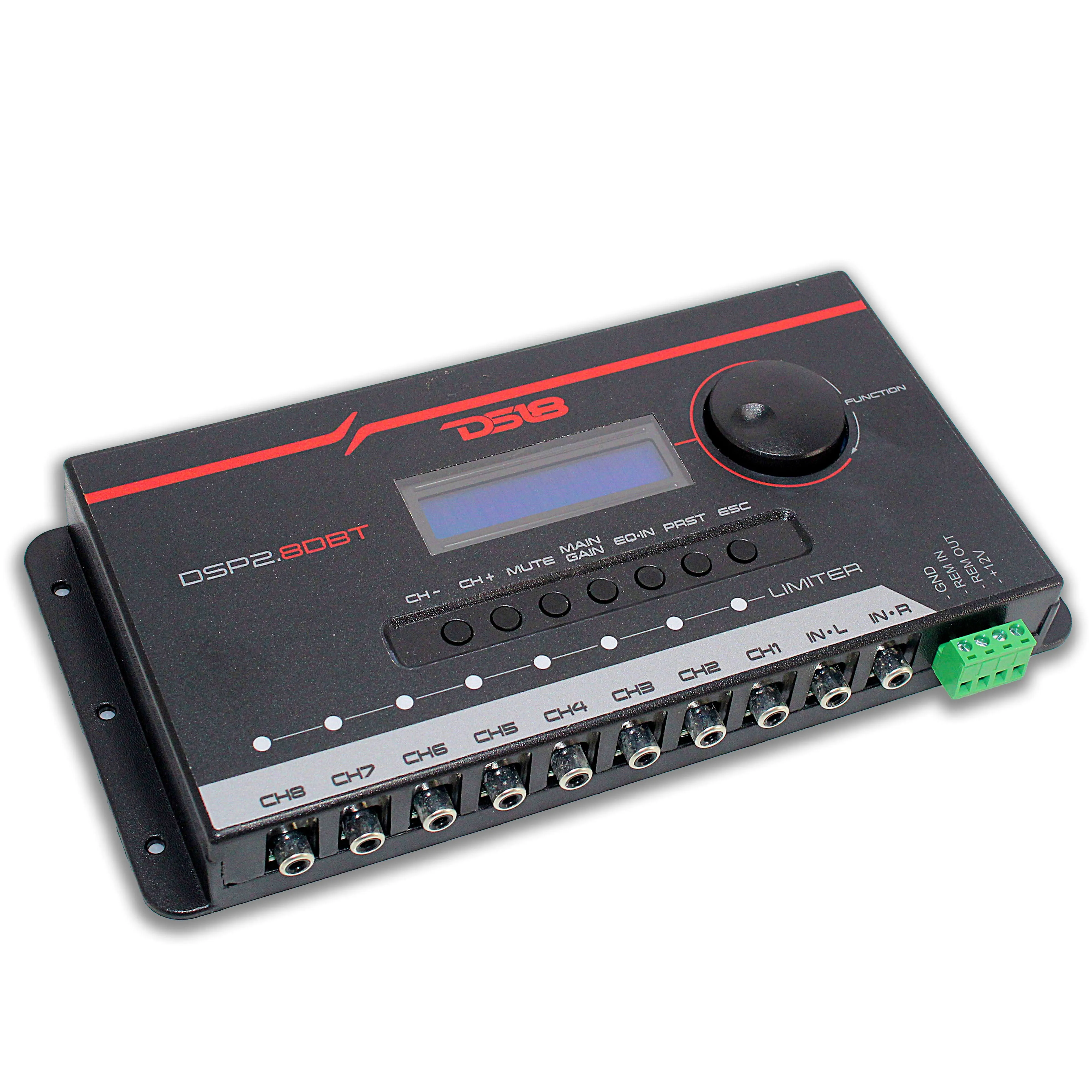 DS18 DSP2.6DBT 2-Channel in and 6-Channel Out Digital Sound Processor with Bluetooth and LCD Screen - Didactic and Intuitive Interface Through The App.