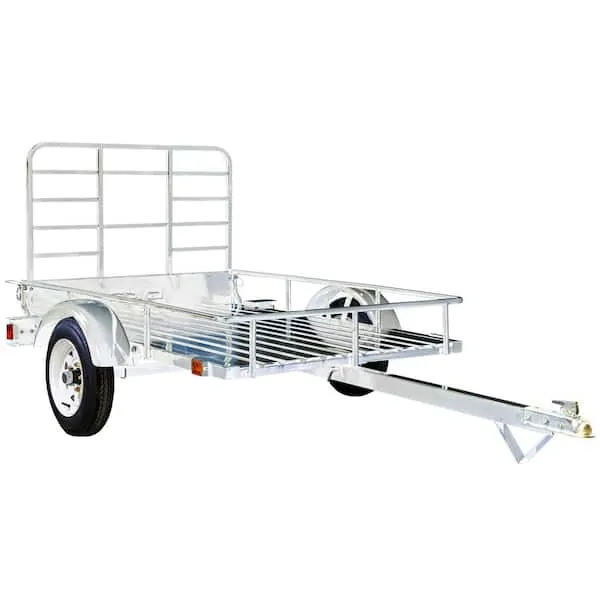 DK2 4 ft. x 6 ft. Single Axle Hot-Dipped Galvanized Open Rail Utility Trailer