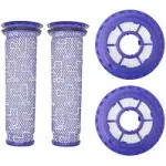 Lemige 2 Pack Post Filters & 2 Pack Pre Filters Replacement for Dyson DC41 DC65 DC66 UP13 UP20 UP30 Animal, Multi Floor