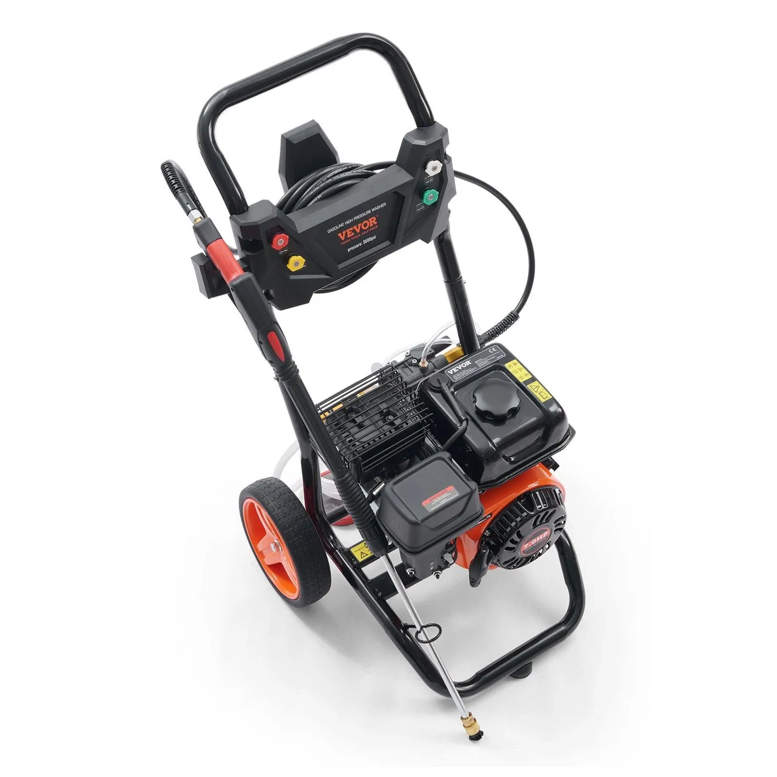 VEVOR Gas Pressure Washer, 3600 PSI 2.6 GPM, Gas Powered Pressure Washer with Copper Pump, Spray Gun and Extension Wand, 5 Quick Connect Nozzles, for Cleaning Cars, Homes, Driveways, Patios