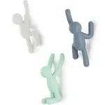 Umbra - Buddy Wall hook set of 3, blue / mint / white