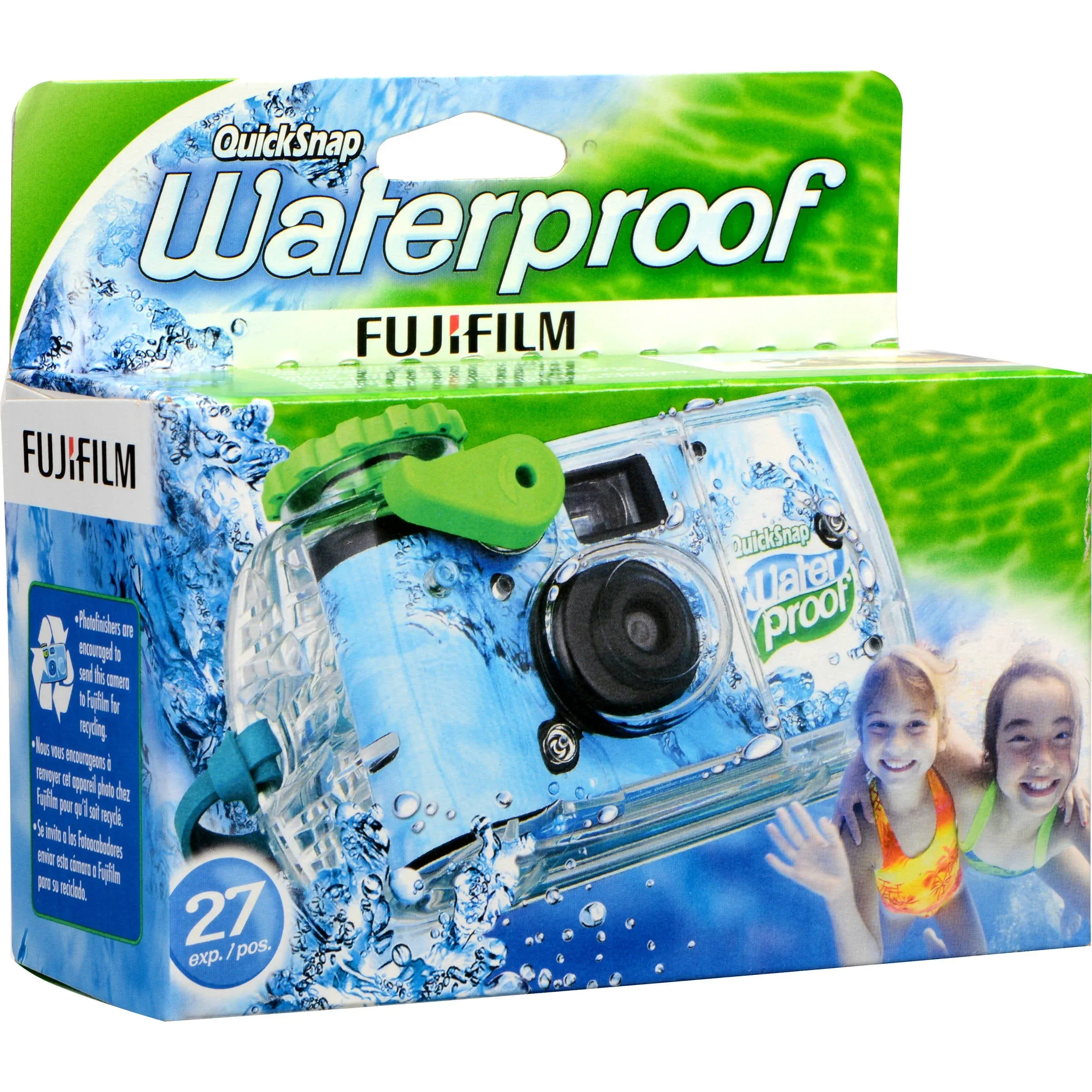 Fujifilm Quick Snap - Película impermeable para cámara 800, 27 exposiciones, 1 paquete + paño de microfibra de calidad (2 unidades)