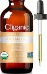 Cliganic Organic Argan Oil 100% Pure 120 ml Moroccan Argan Oil for Hair, Face and Skin Natural Cold-Pressed Carrier Oil