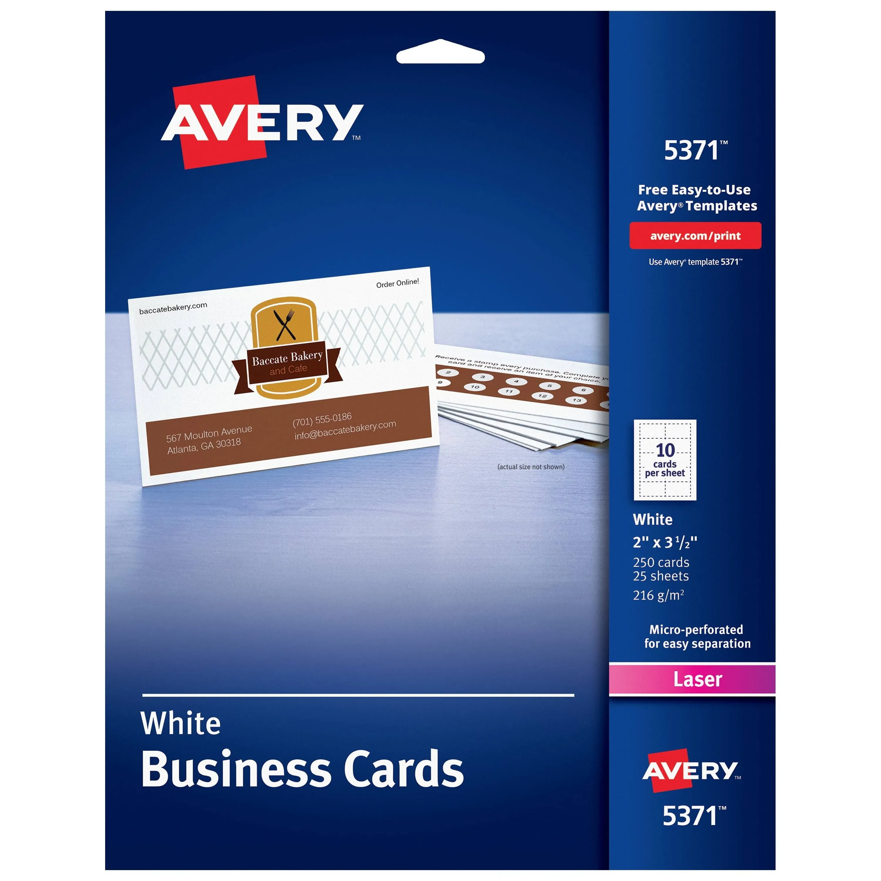 Avery White Laser Business Cards 5371