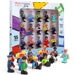 Playmags Magnetic Figures Community Set of 15 Pieces - Play People Perfect for Magnetic Tiles Building Blocks - STEM Learning Toys Children – Magnet Tiles Expansion Accessories Pack