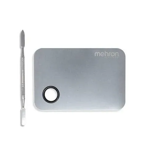 Mehron Makeup Stainless Steel Artist Mixing Palette with Spatula